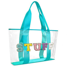 Load image into Gallery viewer, RTS: Clear Embroidered Chenille Letter Totes-