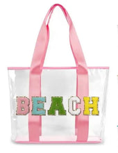 Load image into Gallery viewer, RTS: Clear Embroidered Chenille Letter Totes-