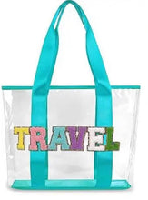 Load image into Gallery viewer, RTS: Clear Embroidered Chenille Letter Totes-