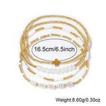Load image into Gallery viewer, Beaded Cross Bracelet Stack