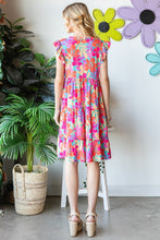 Load image into Gallery viewer, Floral Cap Sleeve Tiered Dress
