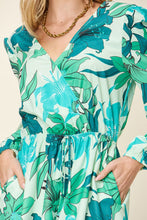 Load image into Gallery viewer, Floral Long Sleeve Romper with Pockets