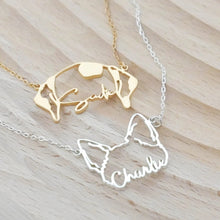 Load image into Gallery viewer, *Preorder: Custom Pet Name and Silhouette Necklace*