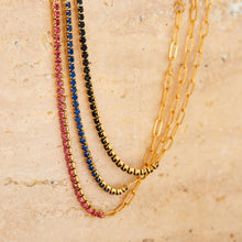 Load image into Gallery viewer, Stainless Paperclip Gemstone Bracelet