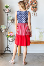 Load image into Gallery viewer, US Flag Theme Contrast Tank Dress