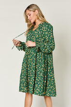 Load image into Gallery viewer, Double Take Full Size Printed Ruffle Hem Long Sleeve Tiered Dress