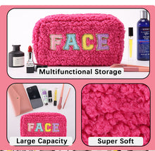 Load image into Gallery viewer, Plush Chenille Letter Cosmetic Bag