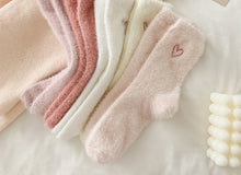 Load image into Gallery viewer, rts: Fuzzy Valentine Heart Socks