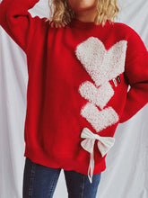 Load image into Gallery viewer, The Jolisa Repeating Heart Red Sweater
