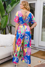 Load image into Gallery viewer, Floral Smocked Tied Back Jumpsuit