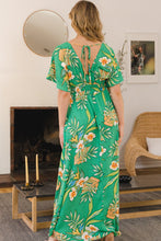 Load image into Gallery viewer, Floral Smocked Tied Back Maxi Dress
