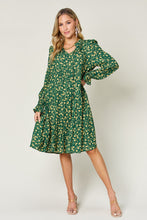 Load image into Gallery viewer, Double Take Full Size Printed Ruffle Hem Long Sleeve Tiered Dress