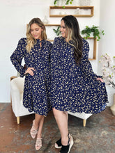 Load image into Gallery viewer, Double Take Full Size Printed Ruffle Hem Long Sleeve Tiered Dress