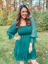 Load image into Gallery viewer, MIDNIGHT RAIN MINI DRESS IN GREEN