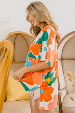 Load image into Gallery viewer, Floral V Neck Slit Side T-Shirt