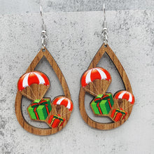 Load image into Gallery viewer, *RTS* Holiday Wood Teardrop Dangles