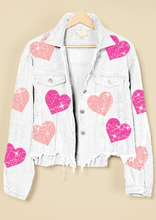 Load image into Gallery viewer, RTS: Sequin Heart Corduroy Shacket!