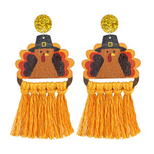 Load image into Gallery viewer, Fall/Thanksgiving Macrame Earrings