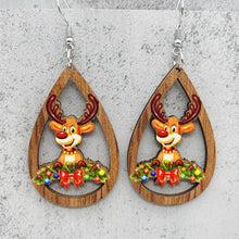 Load image into Gallery viewer, *RTS* Holiday Wood Teardrop Dangles