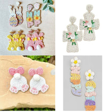 Load image into Gallery viewer, Easter Hand Beaded Earrings