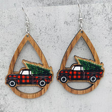 Load image into Gallery viewer, *RTS* Holiday Wood Teardrop Dangles