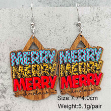 Load image into Gallery viewer, *RTS* Holiday Wood Teardrop Dangles