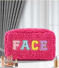 Load image into Gallery viewer, Plush Chenille Letter Cosmetic Bag