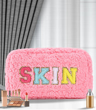 Load image into Gallery viewer, Plush Chenille Letter Cosmetic Bag