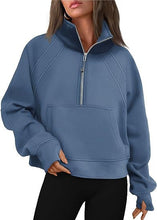 Load image into Gallery viewer, The Mindi Half Zip Semi- Crop