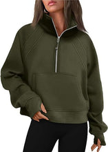 Load image into Gallery viewer, The Mindi Half Zip Semi- Crop