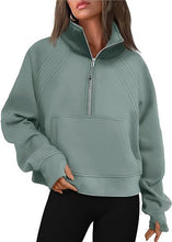 Load image into Gallery viewer, The Mindi Half Zip Semi- Crop