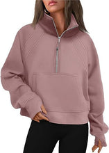Load image into Gallery viewer, The Mindi Half Zip Semi- Crop