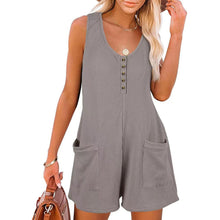 Load image into Gallery viewer, The Button Waffle Romper