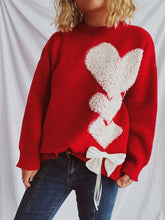 Load image into Gallery viewer, The Jolisa Repeating Heart Red Sweater