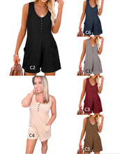 Load image into Gallery viewer, The Button Waffle Romper