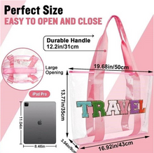 Load image into Gallery viewer, RTS: Clear Embroidered Chenille Letter Totes-