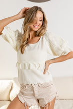 Load image into Gallery viewer, Tassel Detail Textured Square Neck Sweater