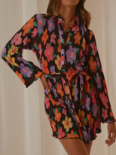 Load image into Gallery viewer, Tied Button Up Long Sleeve Dress