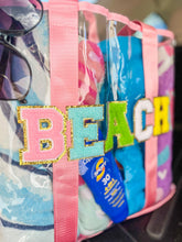 Load image into Gallery viewer, RTS: Clear Embroidered Chenille Letter Totes-
