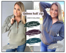 Load image into Gallery viewer, RTS: FOREVER3AM BRANDED QUINN QUILTED HALF ZIP PULLOVERS-