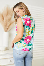 Load image into Gallery viewer, Floral Print Ruffle Shoulder Blouse