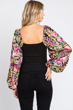Load image into Gallery viewer, Floral Balloon Sleeve Blouse
