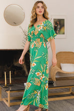 Load image into Gallery viewer, Floral Smocked Tied Back Maxi Dress