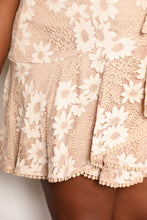 Load image into Gallery viewer, Floral Lace Pompom Detail Tie-Waist Flutter Sleeve Dress