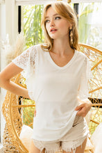 Load image into Gallery viewer, Lace Detail Ruffled V-Neck Blouse