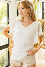Load image into Gallery viewer, Lace Detail Ruffled V-Neck Blouse