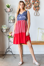 Load image into Gallery viewer, US Flag Theme Contrast Tank Dress