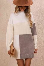 Load image into Gallery viewer, Color Block Dropped Shoulder Sweater Dress Sample