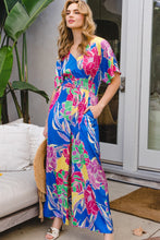Load image into Gallery viewer, Floral Smocked Tied Back Jumpsuit