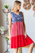 Load image into Gallery viewer, US Flag Theme Contrast Tank Dress
